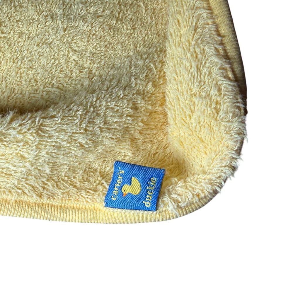 Carter's Duckie Hooded Baby Towel Yellow 100% Cotton One Size Unisex RARE - Picture 5 of 8